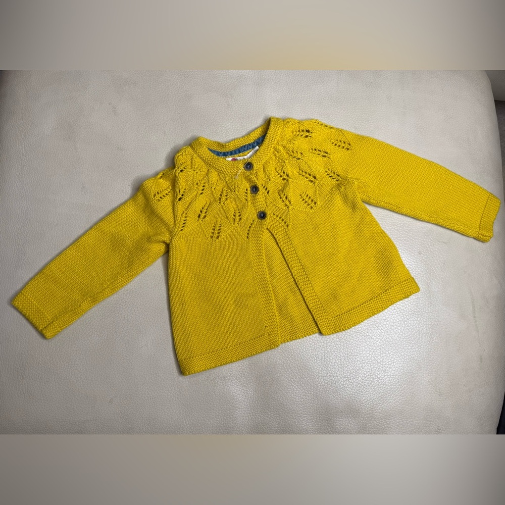 Baby Boden Sunny Yellow Knit Cotton Cashmere blend Sweater size 6 - 12 months